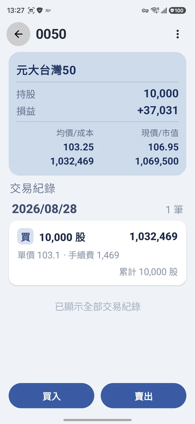 個股詳情與交易紀錄